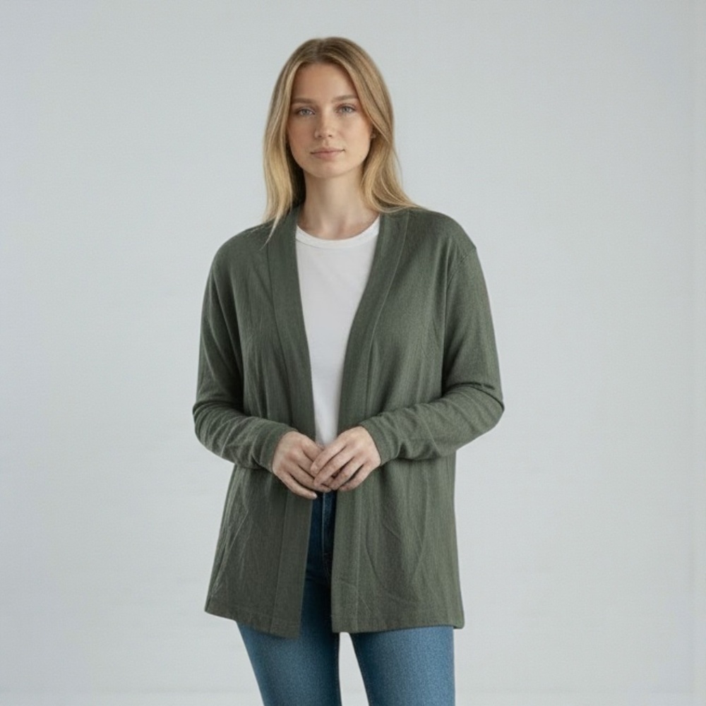 Vintage Canadian Military Women's Swing Front Cardigan / Olive Grey/ Issued